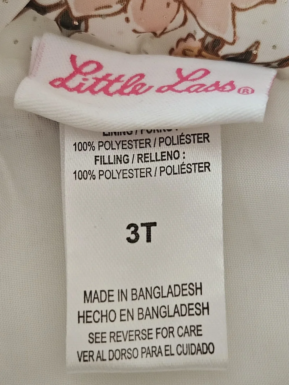 Little Lass Girls Floral Puffer Vest with Glitter Detail - Size 3T
